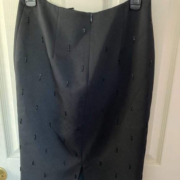 Laundry By Shelli Segal Pencil Skirt Black Size 6 Beaded - Picture 5 of 5